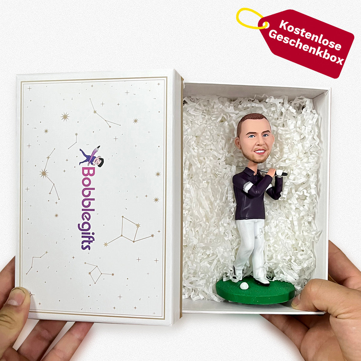 Glücklicher Golf-Geschäftsmann-kundenspezifischer Bobblehead