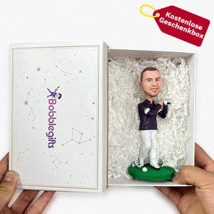 Glücklicher Golf-Geschäftsmann-kundenspezifischer Bobblehead