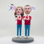 Frohes Neues Jahr Weihnachtsgeschenk Custom Paar Bobblehead