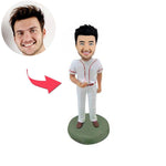 Kundenspezifischer Baseball-Sportler Bobblehead im weißen Jersey