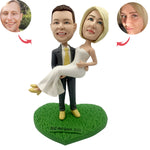 Benutzerdefinierte Hochzeit Bobbleheads Bräutigam, der Braut umarmt