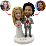 Benutzerdefinierte Bobblehead-Hochzeitspaare-Kuchen-Topper