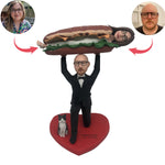 Burger Lustiger Stil Hochzeit Bobblehead Puppe