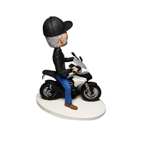 Vatertag personalisierte Bobblehead -Geschenk mit Motorrad