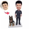 Benutzerdefinierte Polizist Wackelkopf Puppen mit Polizeihund