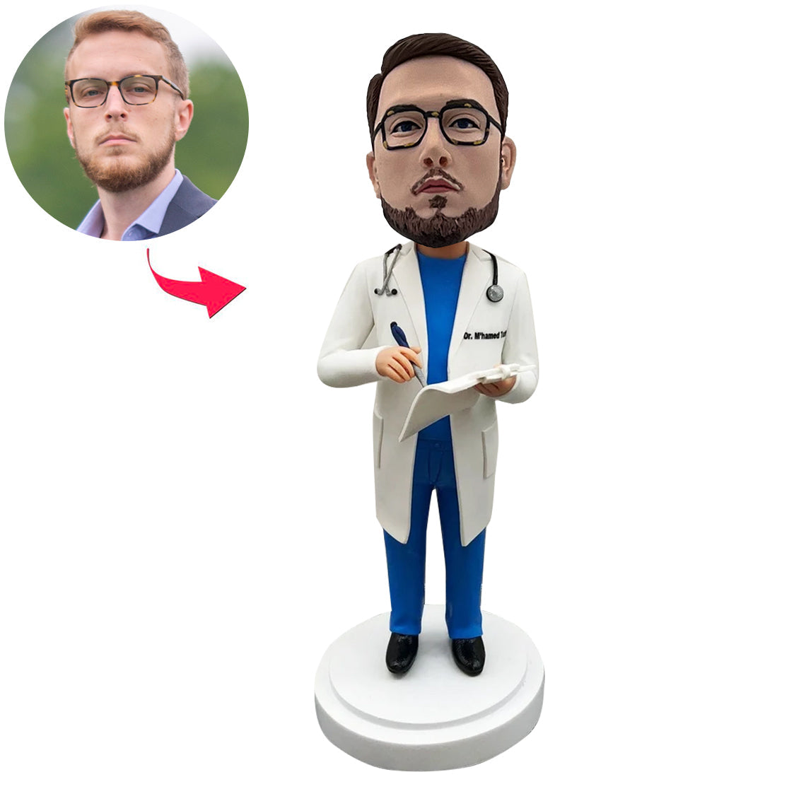 Custom Doctor Bobblehead mit Stethoskop