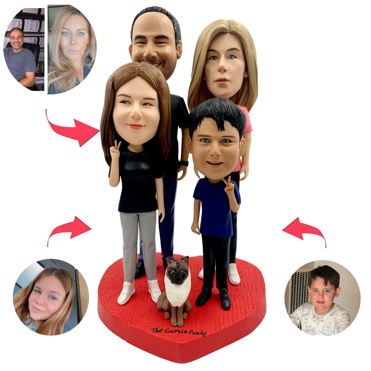 Benutzerdefinierte Familie Bobbleheads von Fotos