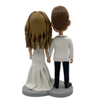 Benutzerdefinierte Hochzeit Bobblehead mit weißer Kleidung