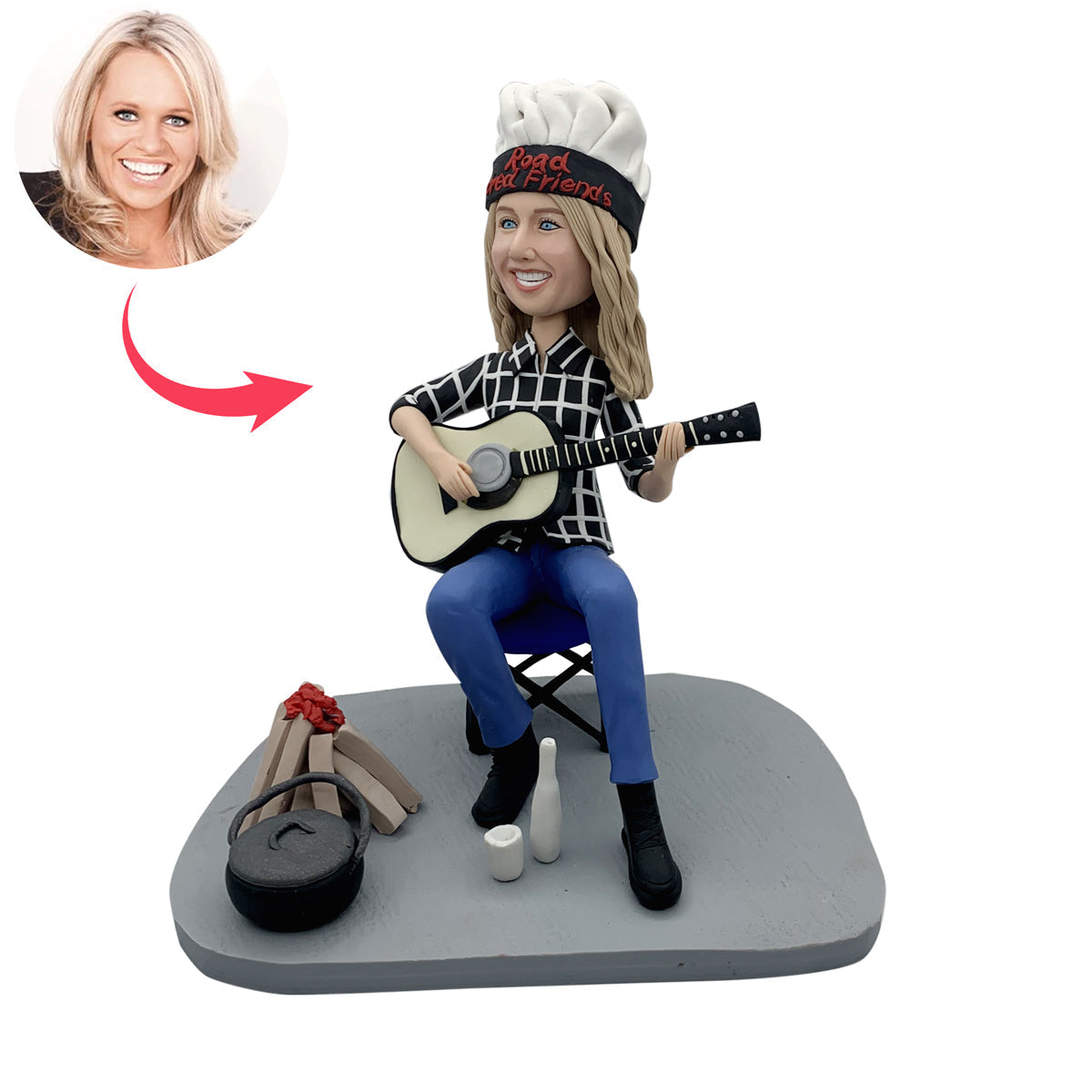 Benutzerdefinierte Play Gitar Bobblehead-Puppe