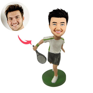 Kundenspezifischer Tennisspieler Bobbleheads im weißen Jersey