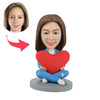 Personalisierte benutzerdefinierte weibliche Wackelkopfs mit Herz