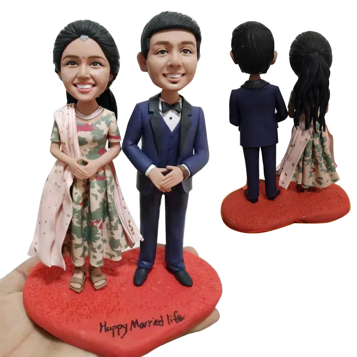 Personalisierte indische Hochzeitspaar Wackelkopf