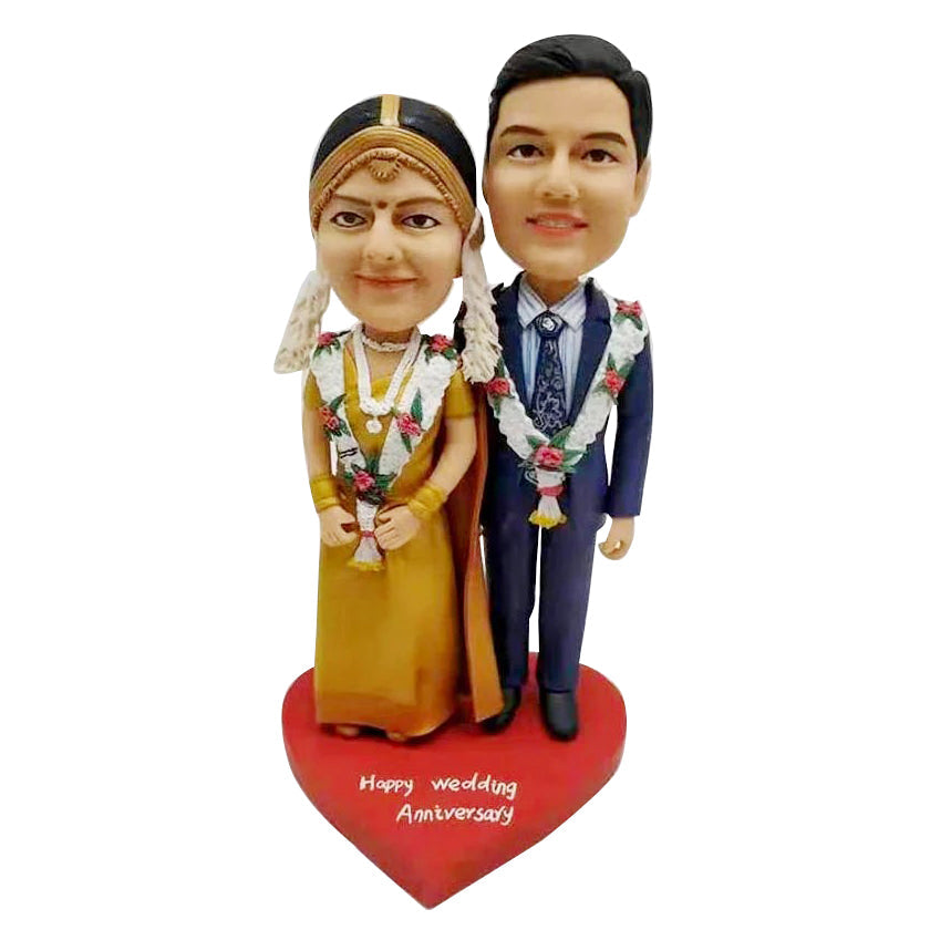 Personalisierte benutzerdefinierte indische Hochzeitspaar Bobblehead