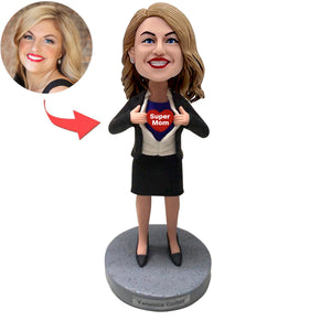 Custom Super Mom Bobblehead im Geschäftsanzug