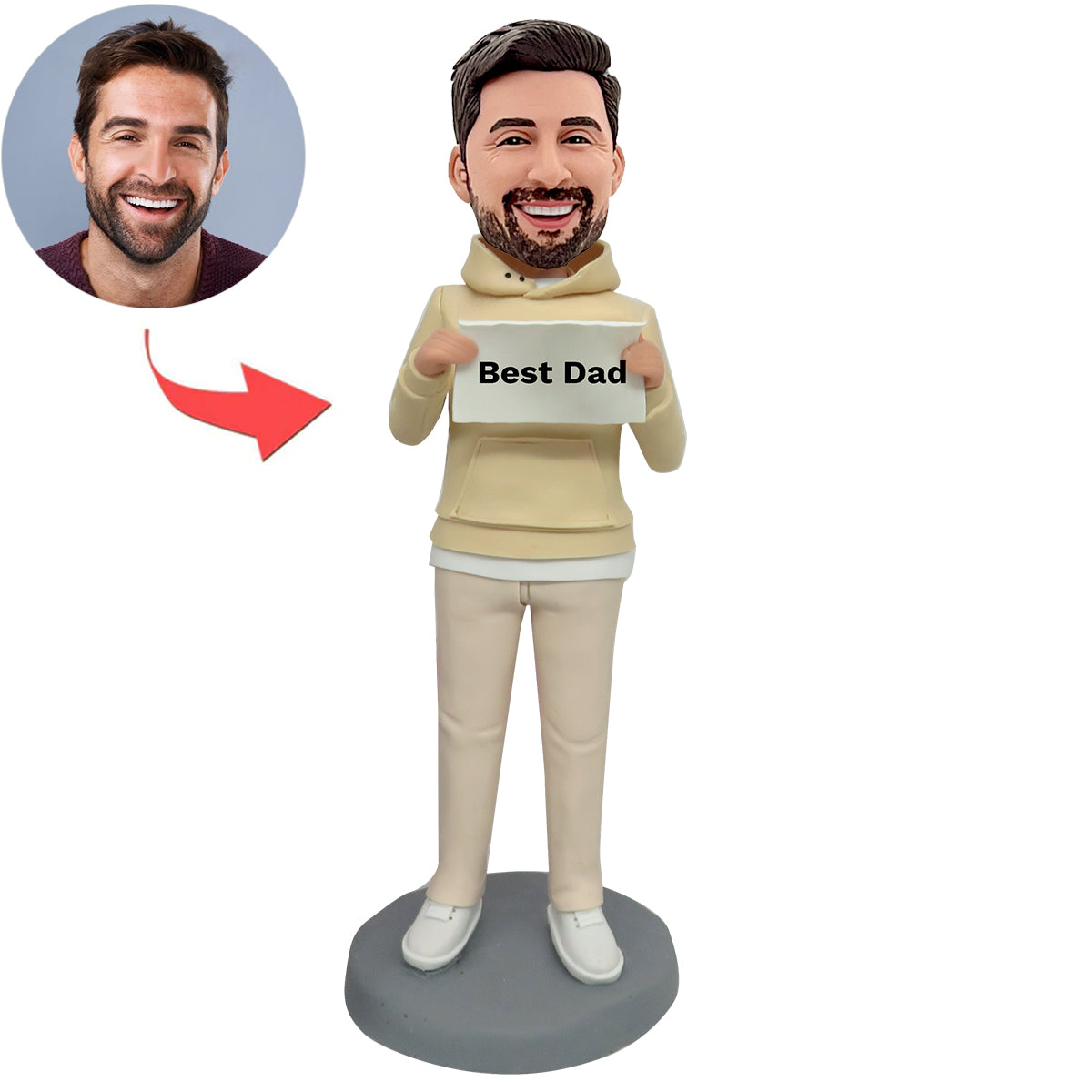 Benutzerdefinierter bester Vater Bobblehead in Hoodie