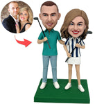 Benutzerdefiniertes Paar Bobblehead Golf spielt