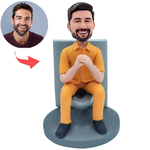 Lustiger Mann auf der Toilette Custom Bobblehead