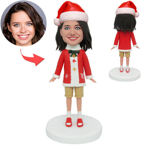 Custom Happy Girl Bobbleheads für Weihnachtsgeschenk