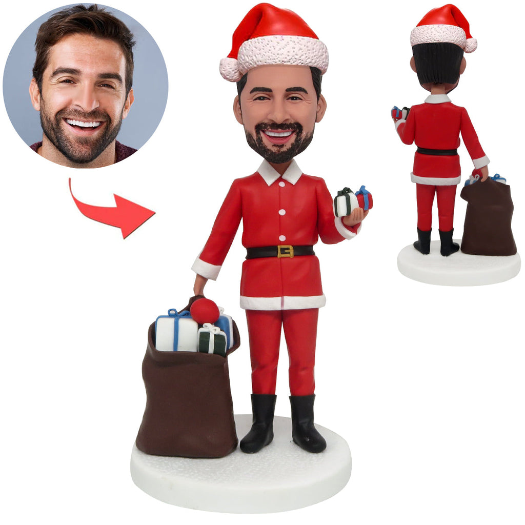 Custom Bobblehead Santa Claus mit Weihnachtsgeschenken
