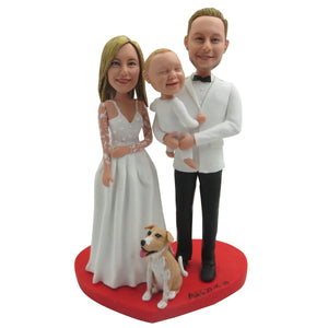 Benutzerdefinierte Happy Family Wackelkopfpuppe zur Hochzeit