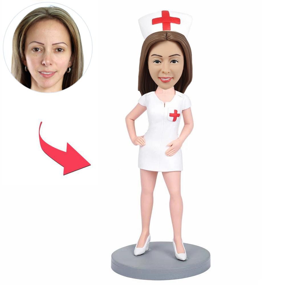 Benutzerdefinierte weibliche Krankenschwester Bobblehead in Krankenschwesteruniform