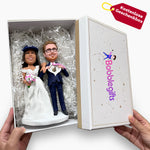 Benutzerdefinierte Bobblehead-Hochzeitspaare-Kuchen-Topper