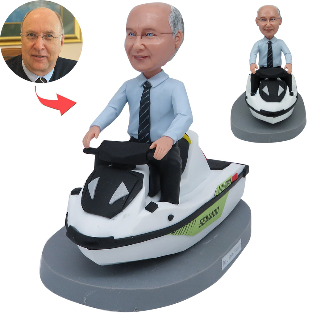 Benutzerdefinierter Vater Bobblehead mit treibendem Schnellboot