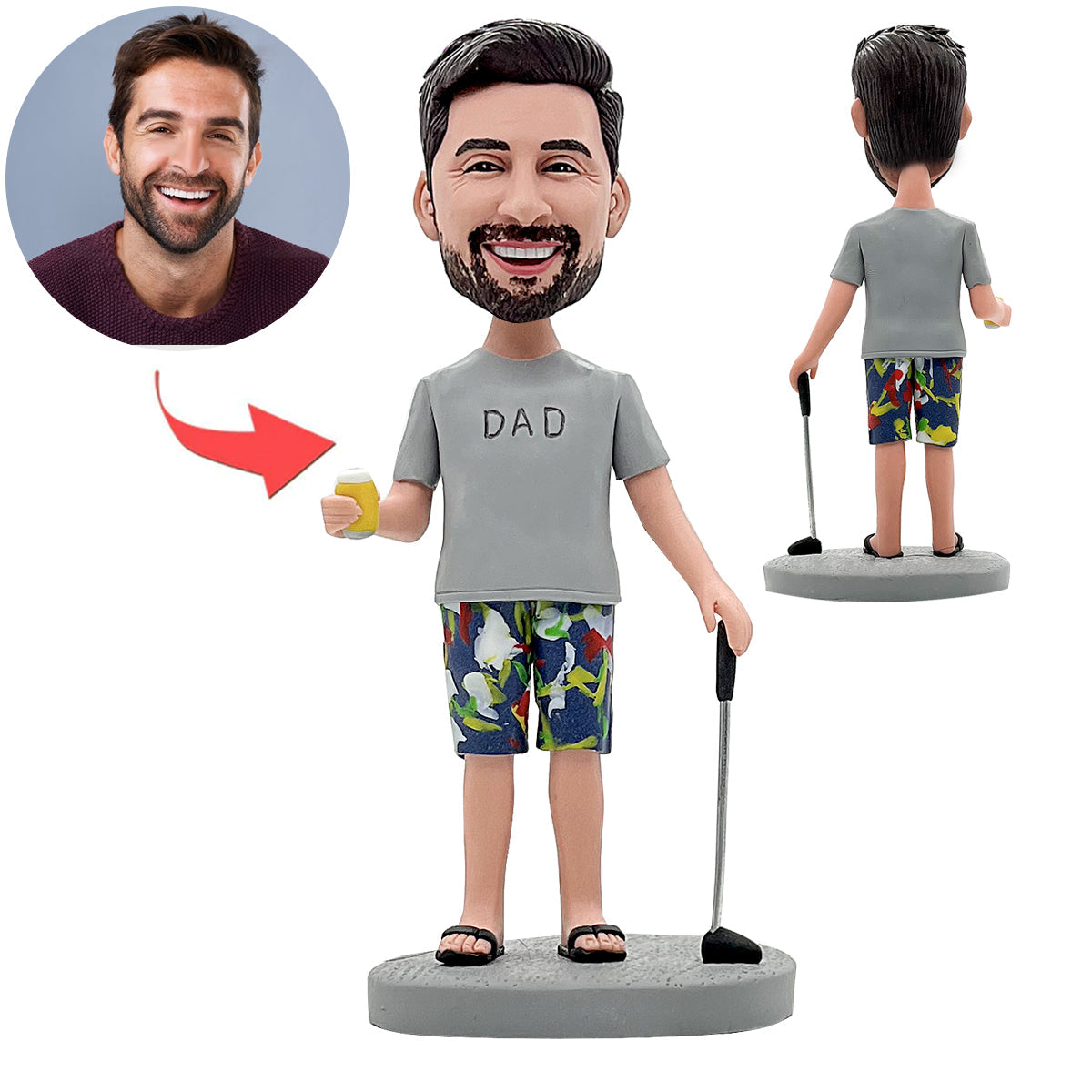 Golfvater personalisierte Bobblehead