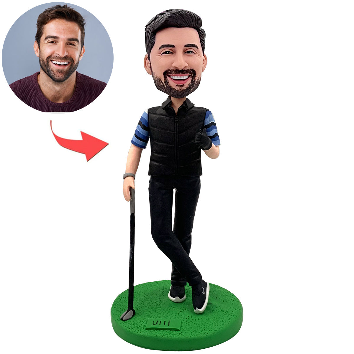 Golf -Geschäftsmann Bobblehead spielen