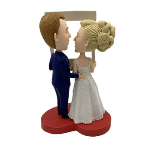 Hochzeitstorte Toper Bobblehead mit Fotorahmen